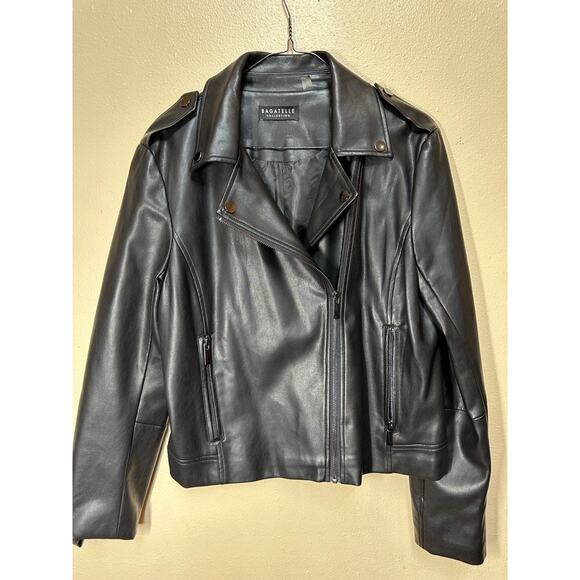 bagatelle Jackets & Blazers - Bagatelle Black Faux Leather Jacket Moto Biker Soft Women’s Size Medium